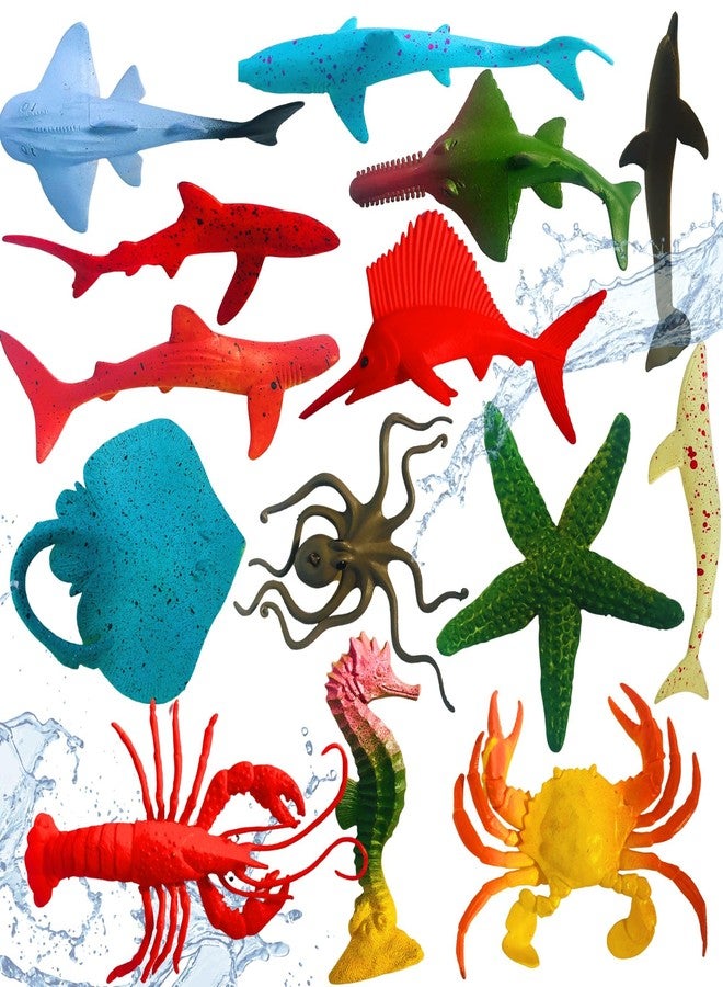 MALLEXO PVC Quality Sea Animals Toys for Kids 19PCs Mixed Fish Toy Animal Set Figure for Boys and Girls Birthday Gift Mid Size Ocean Creatures Figurine Toys for 3 & Above Years Old Children (UnderSea) - Image 2